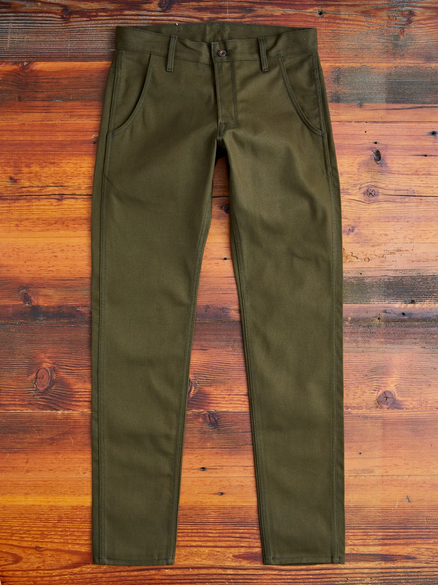 12oz Canvas Flight Trouser in Seaweed Green