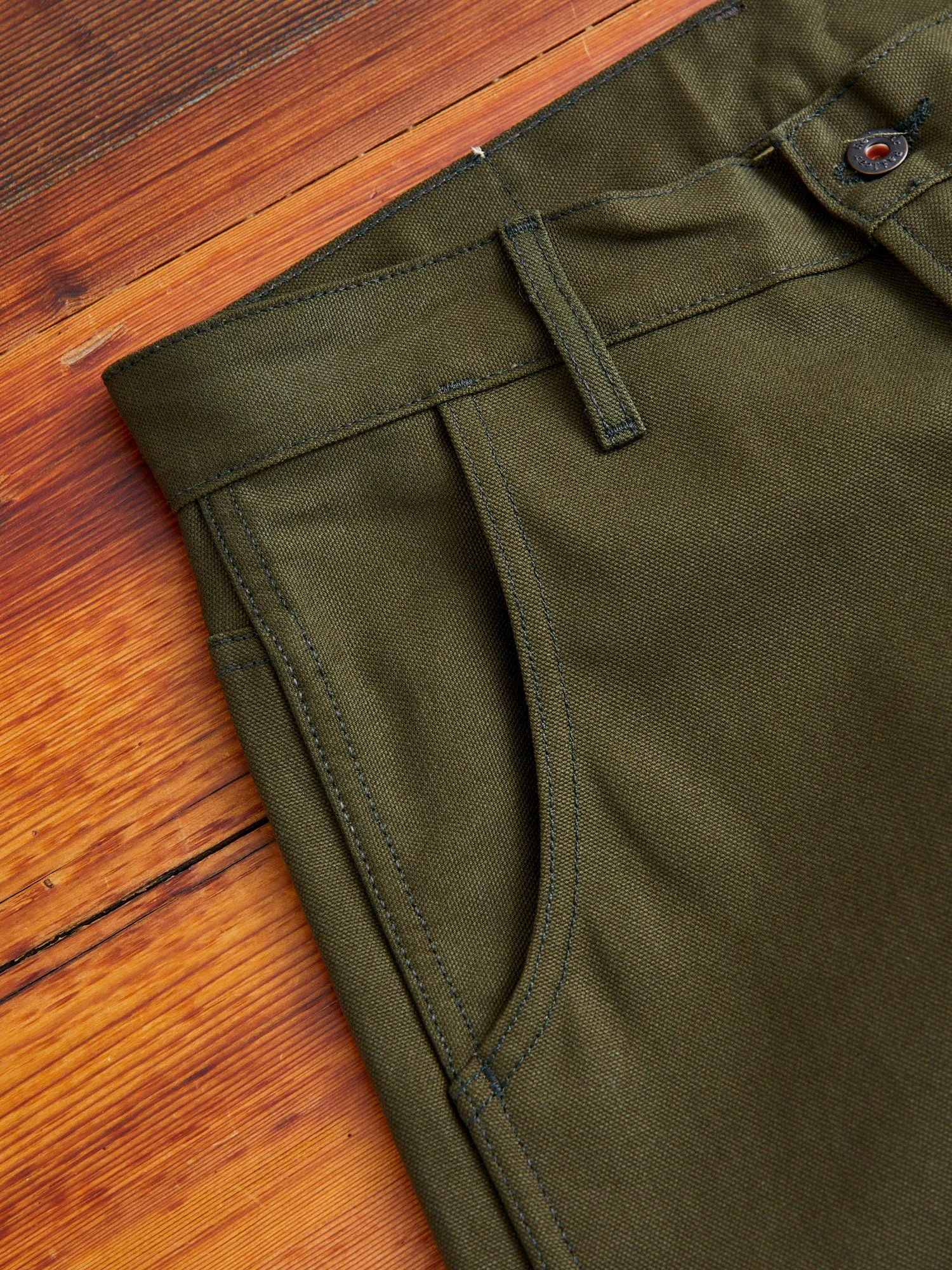 12oz Canvas Flight Trouser in Seaweed Green