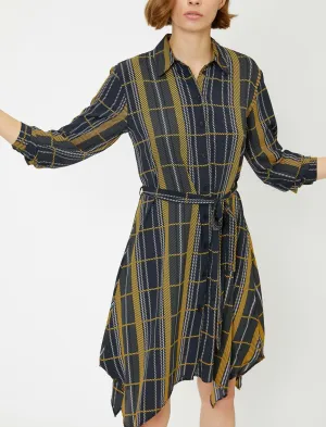 15112 Multi Colour Asymmetric Shirt Dress