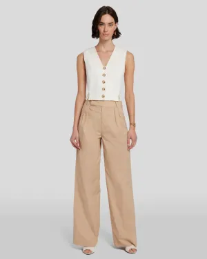 7 For All Mankind Pleated Poplin Trouser Pants