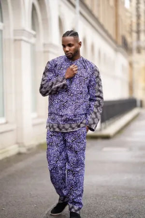 African Shirt in Chilled Purple