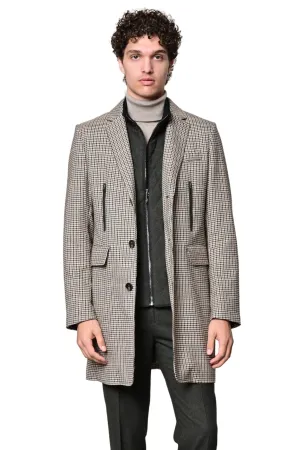 Alexander Coat - Removable Bib - slim - Brown Green Houndstooth