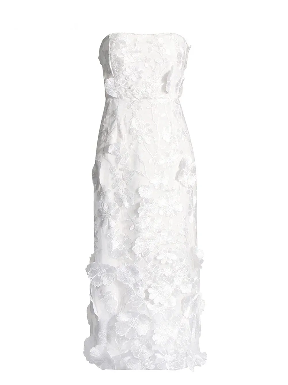 Andrina Applique Strapless Sleeveless Dress