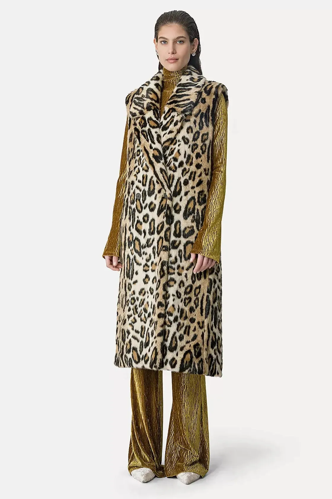 Animalier Fur Long Vest