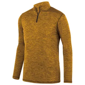 Augusta Sportswear Men's Gold Intensify Black Heather Quarter-Zip Pullover