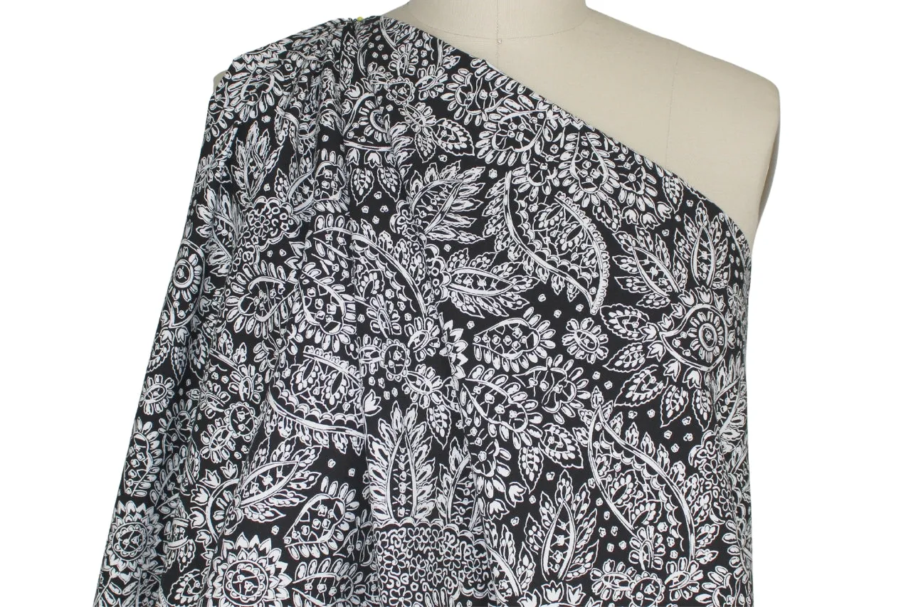 Avenue M0ntaigne Stylized Floral Stretch - Black/White