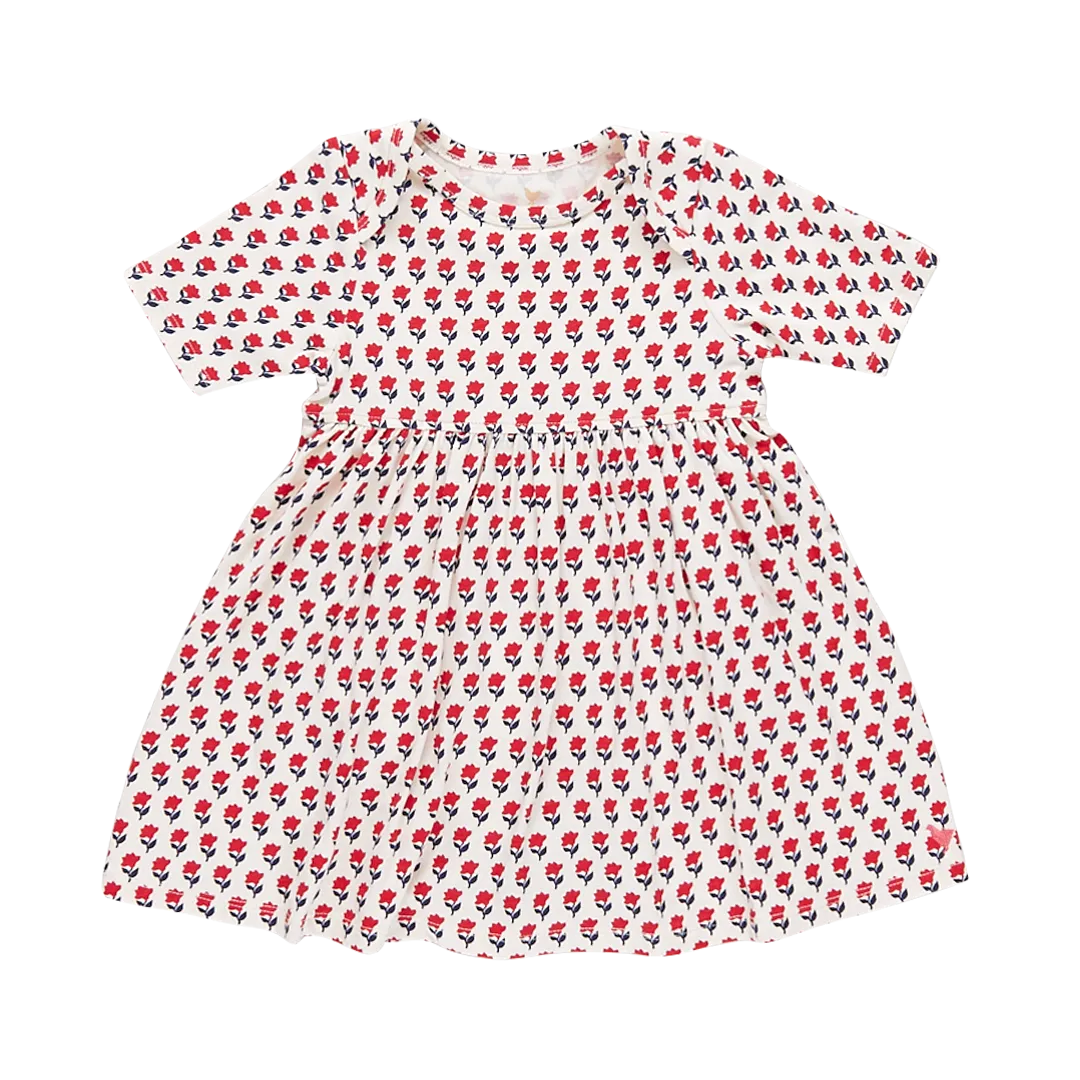 Baby Girls Organic Steph Dress - Tiny Flower