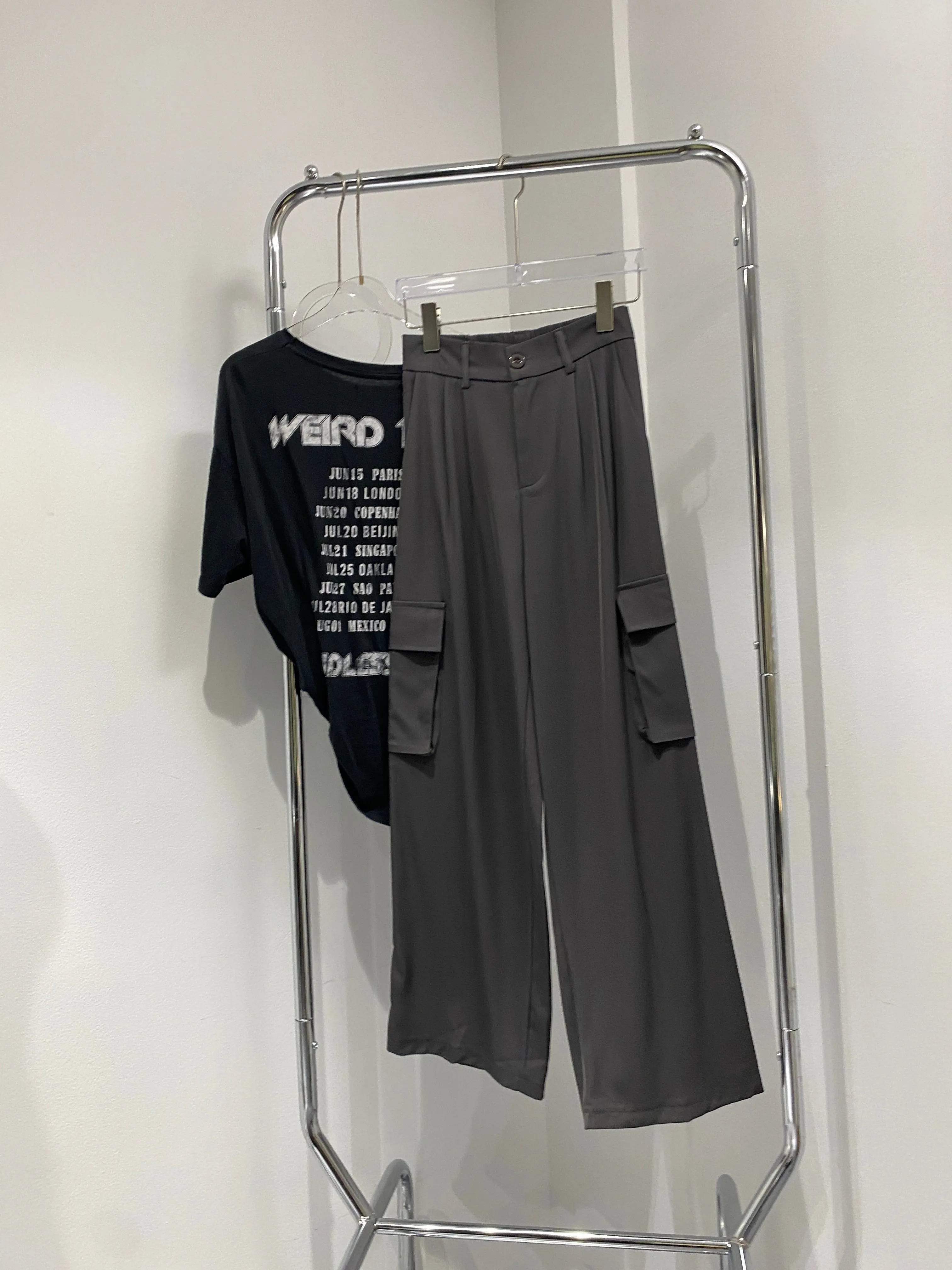 Baggy Cargo Trousers - Smoke