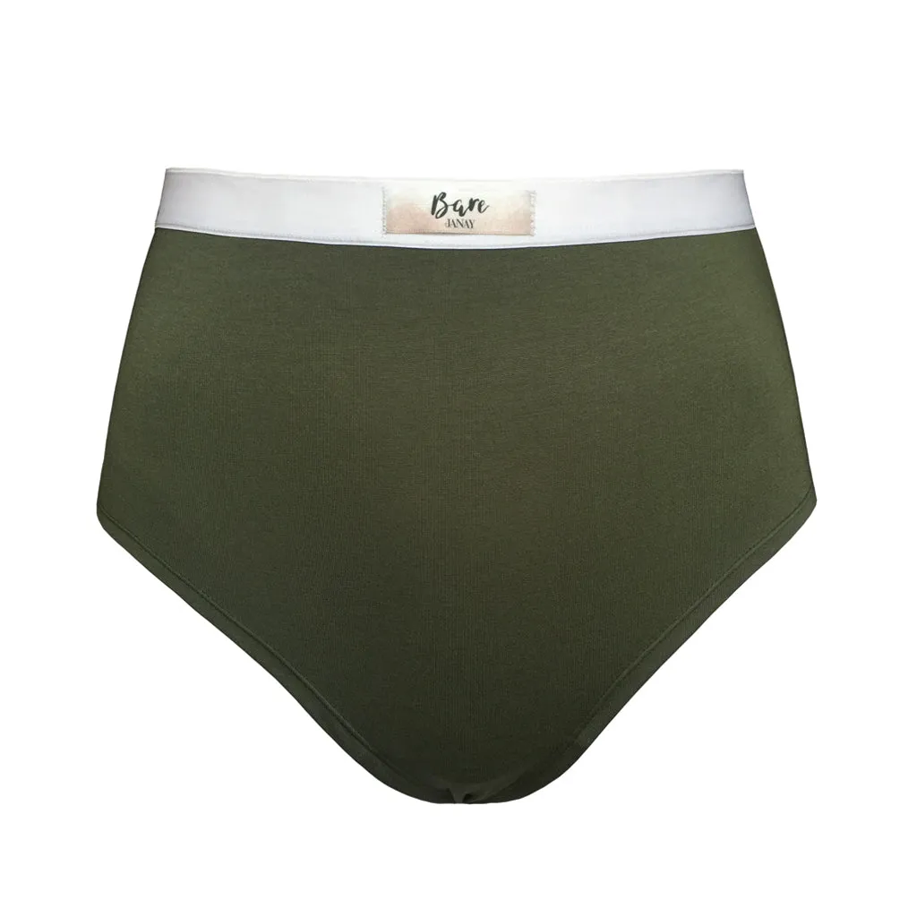 Bare Bamboo Khaki High Waisted Brief