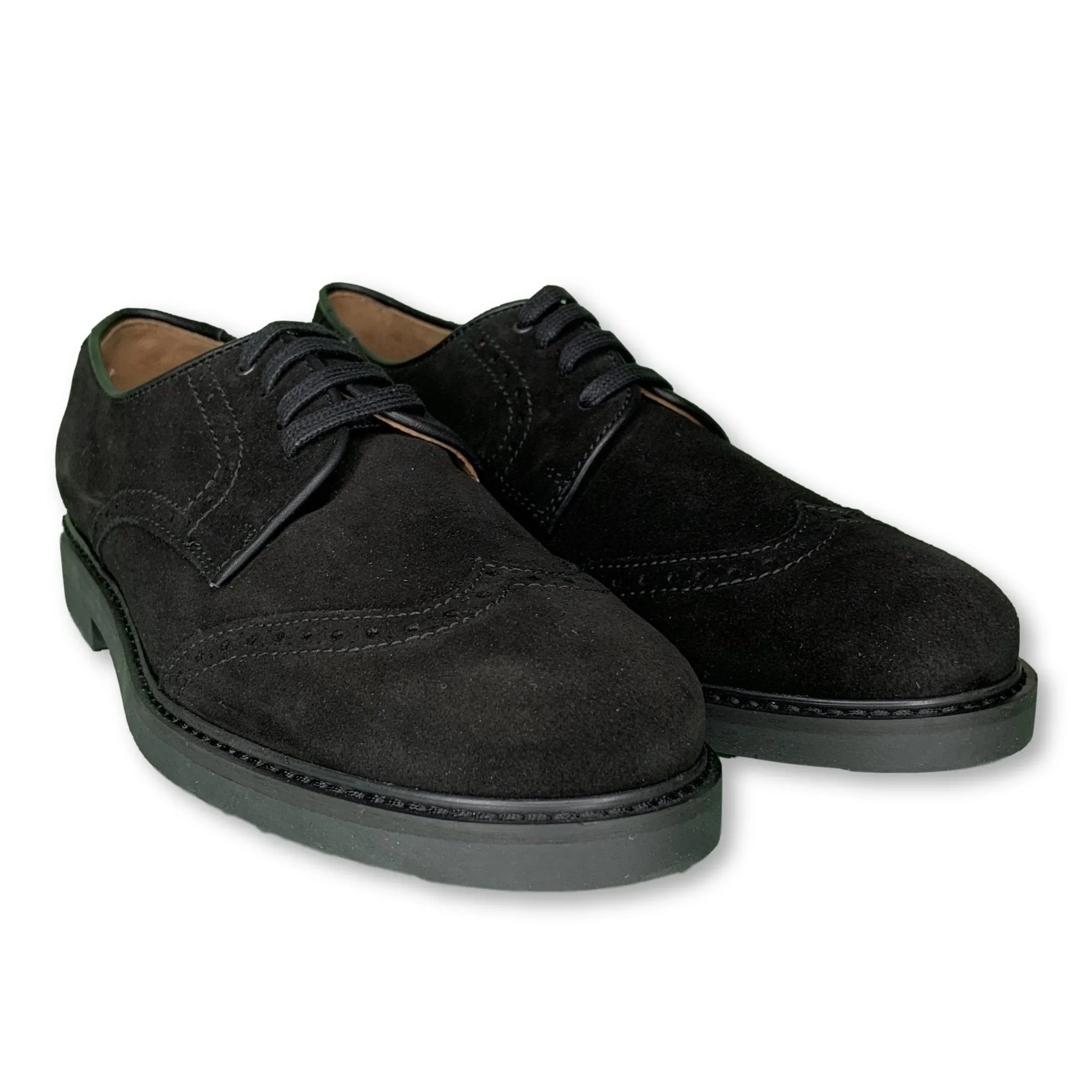 Beberlis Black Suede Wingtip Oxford