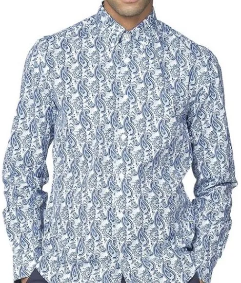 Ben Sherman Ls Linear Paisley Shirt