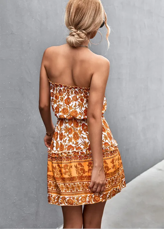 BerryBetty - Bohemian Floral Tube Top Dress