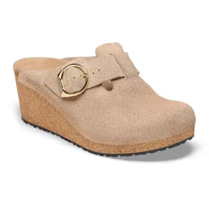 Birkenstock Fanny Ring-Buckle Wedge Clog (Women) - Warm Sand Suede