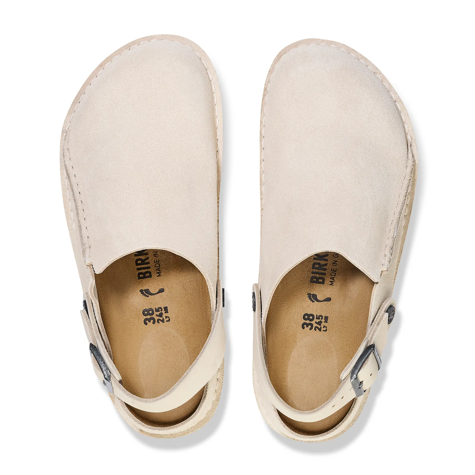 Birkenstock Lutry Narrow Slipper (Women) - Eggshell Suede