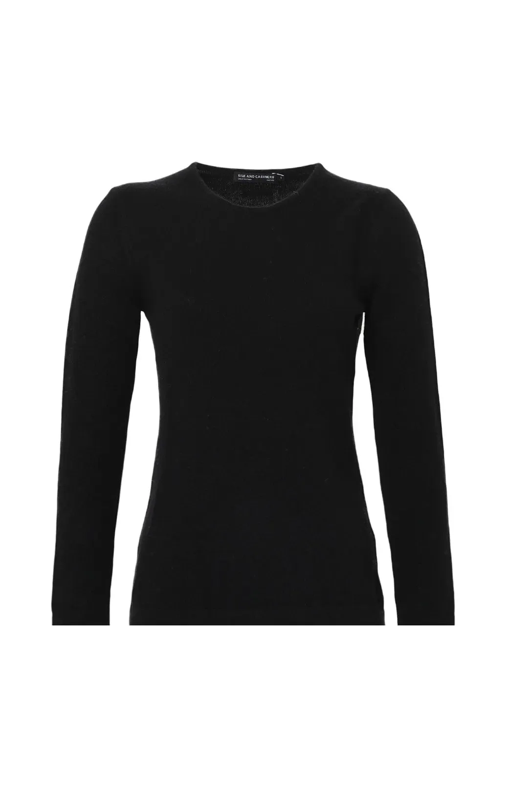 Black New Basic Pure Cashmere Round Collar Long Sleeve Women's Sweater