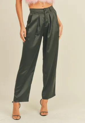 Black Satin Dress Pants