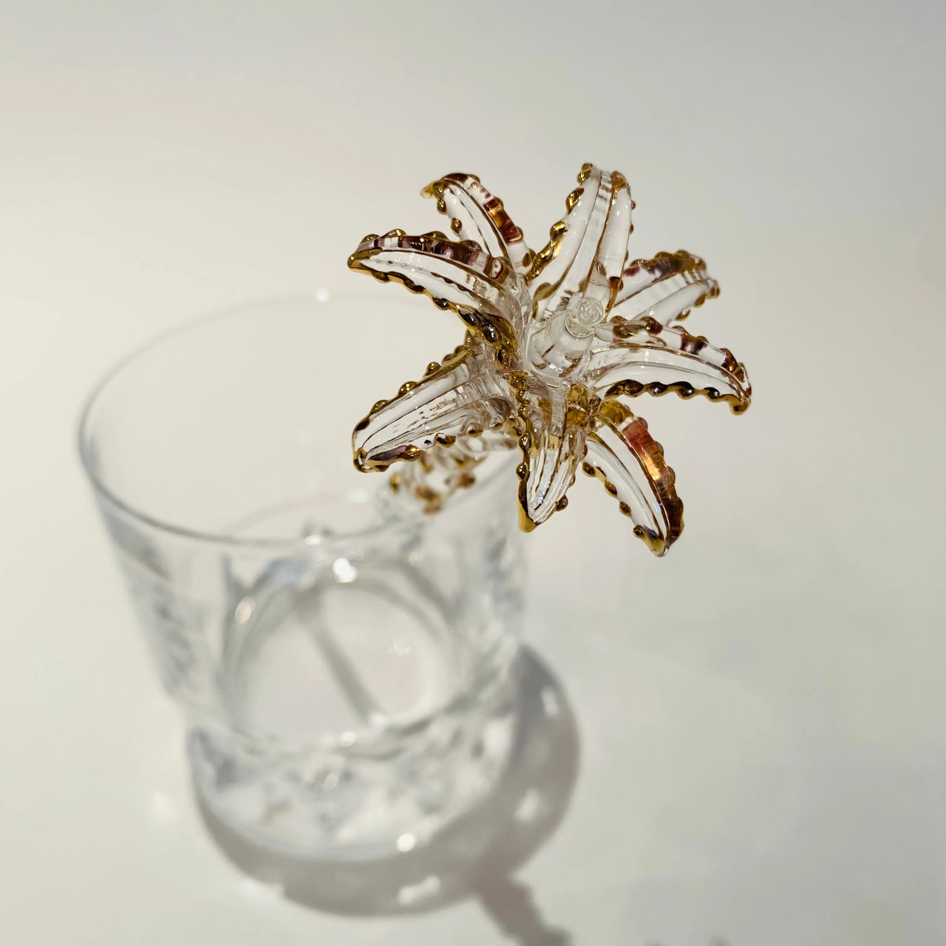 Blown Glass Cocktail Stirrer - Palm