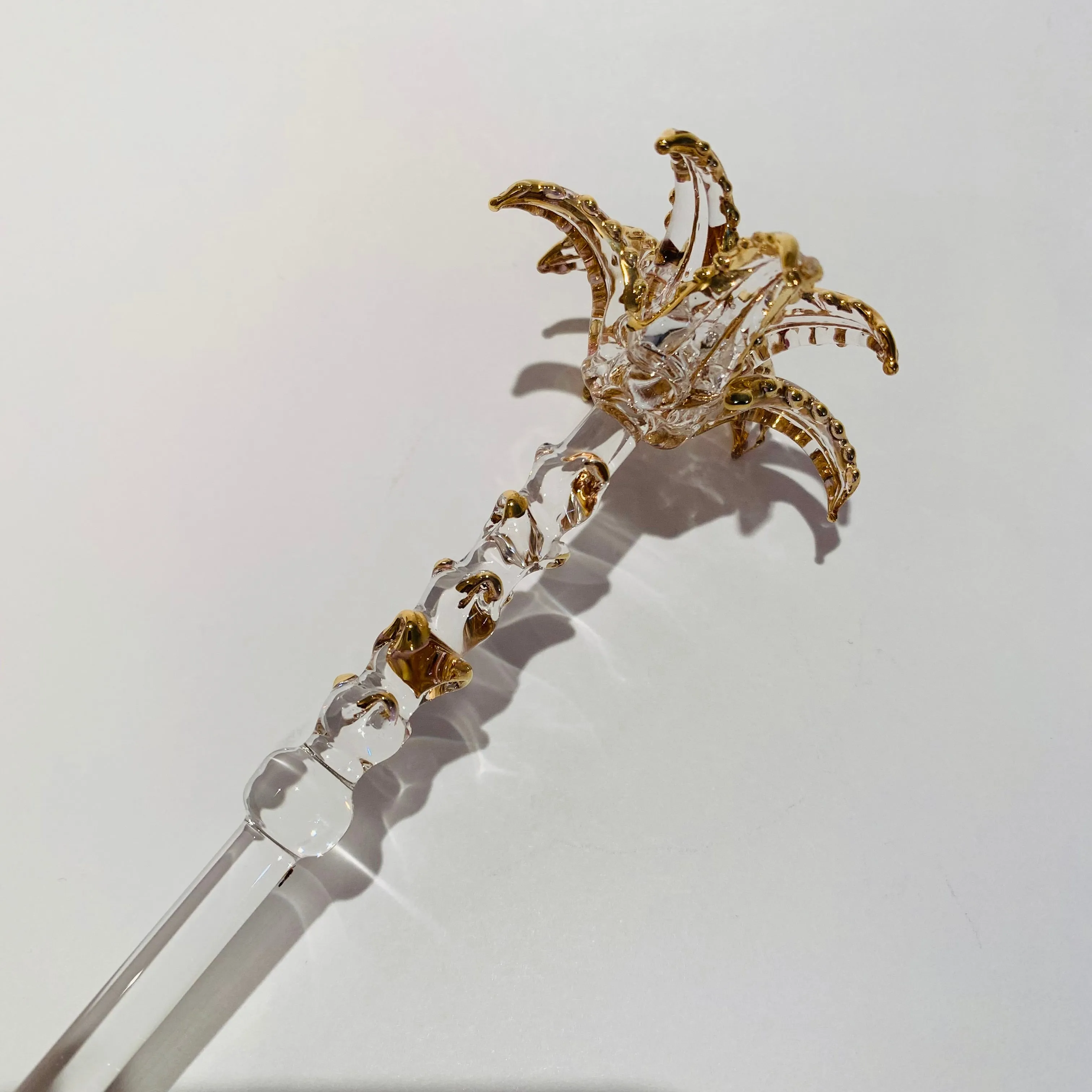 Blown Glass Cocktail Stirrer - Palm