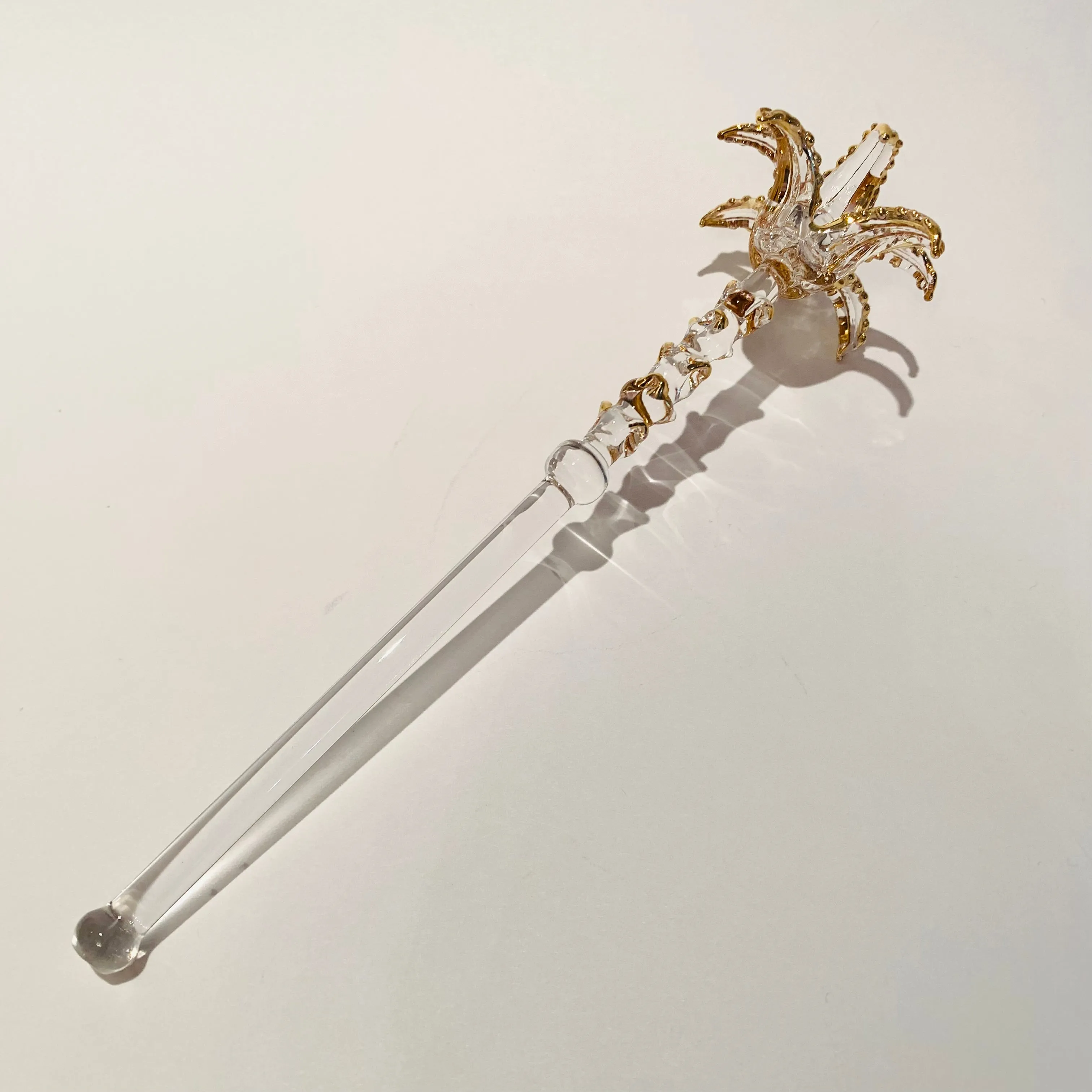 Blown Glass Cocktail Stirrer - Palm