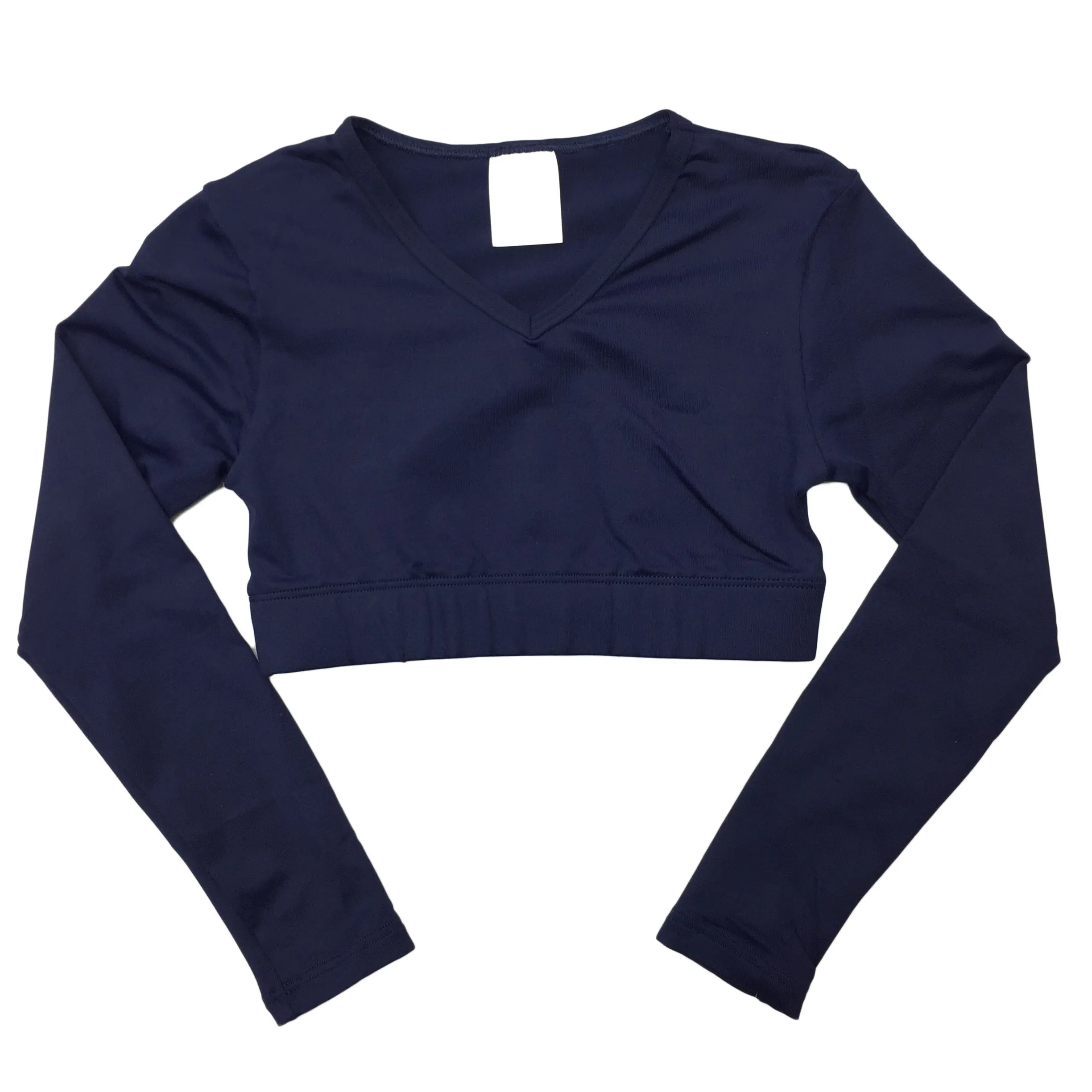 Body Wrappers Girls Long Sleeve V-Neck Midriff Pullover