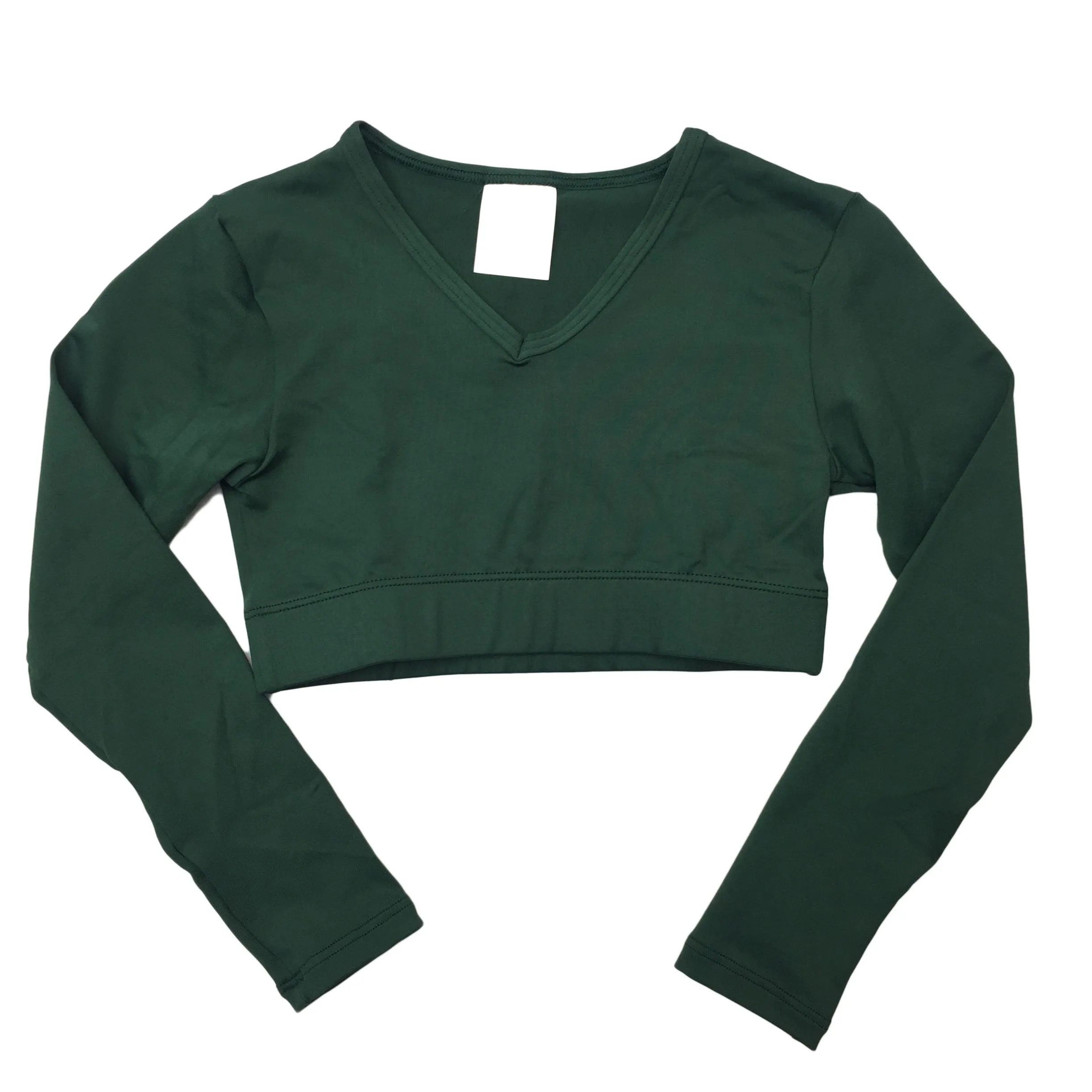 Body Wrappers Girls Long Sleeve V-Neck Midriff Pullover