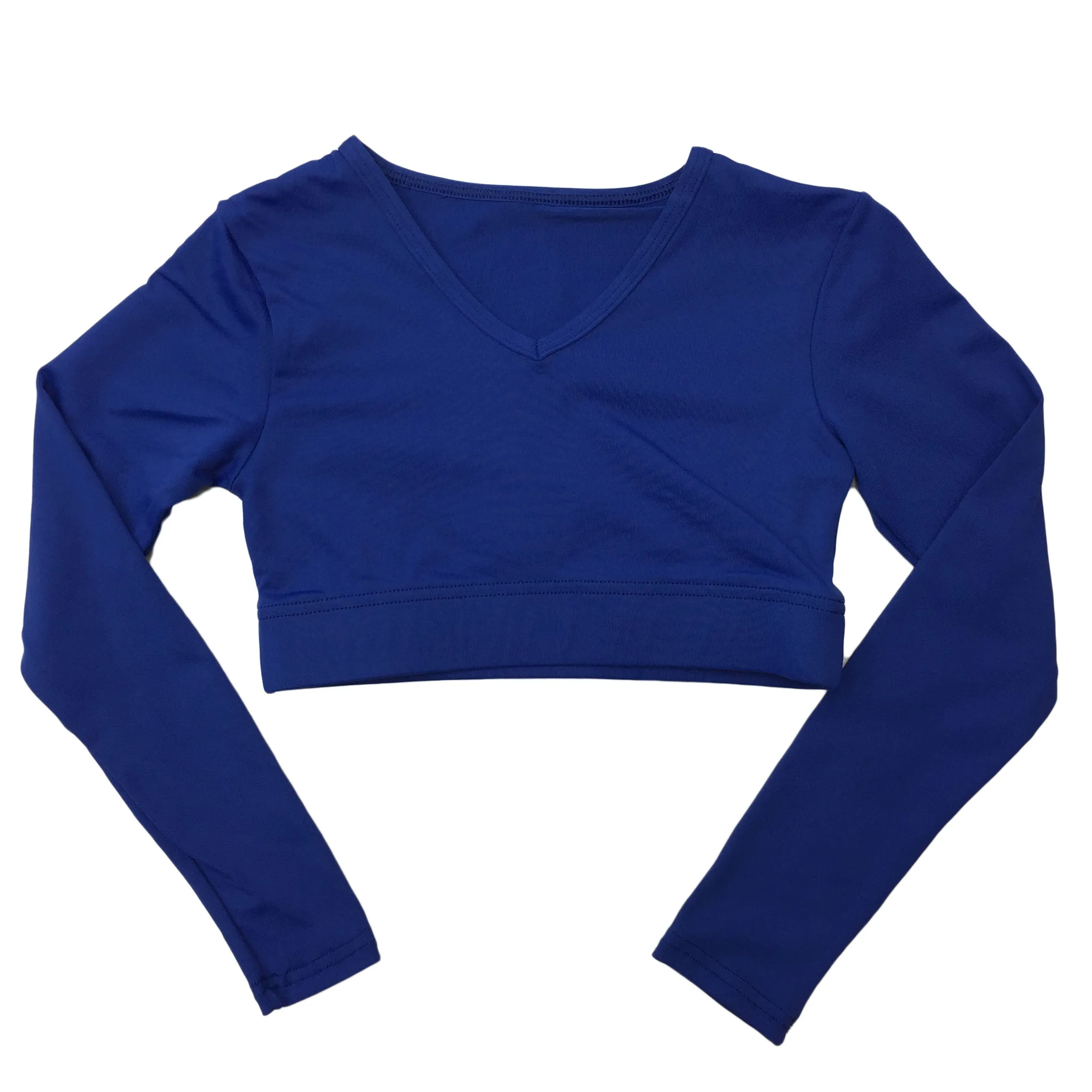 Body Wrappers Girls Long Sleeve V-Neck Midriff Pullover