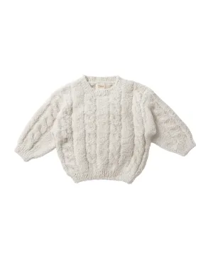 Boxy Cable Sweater - Fuzzy