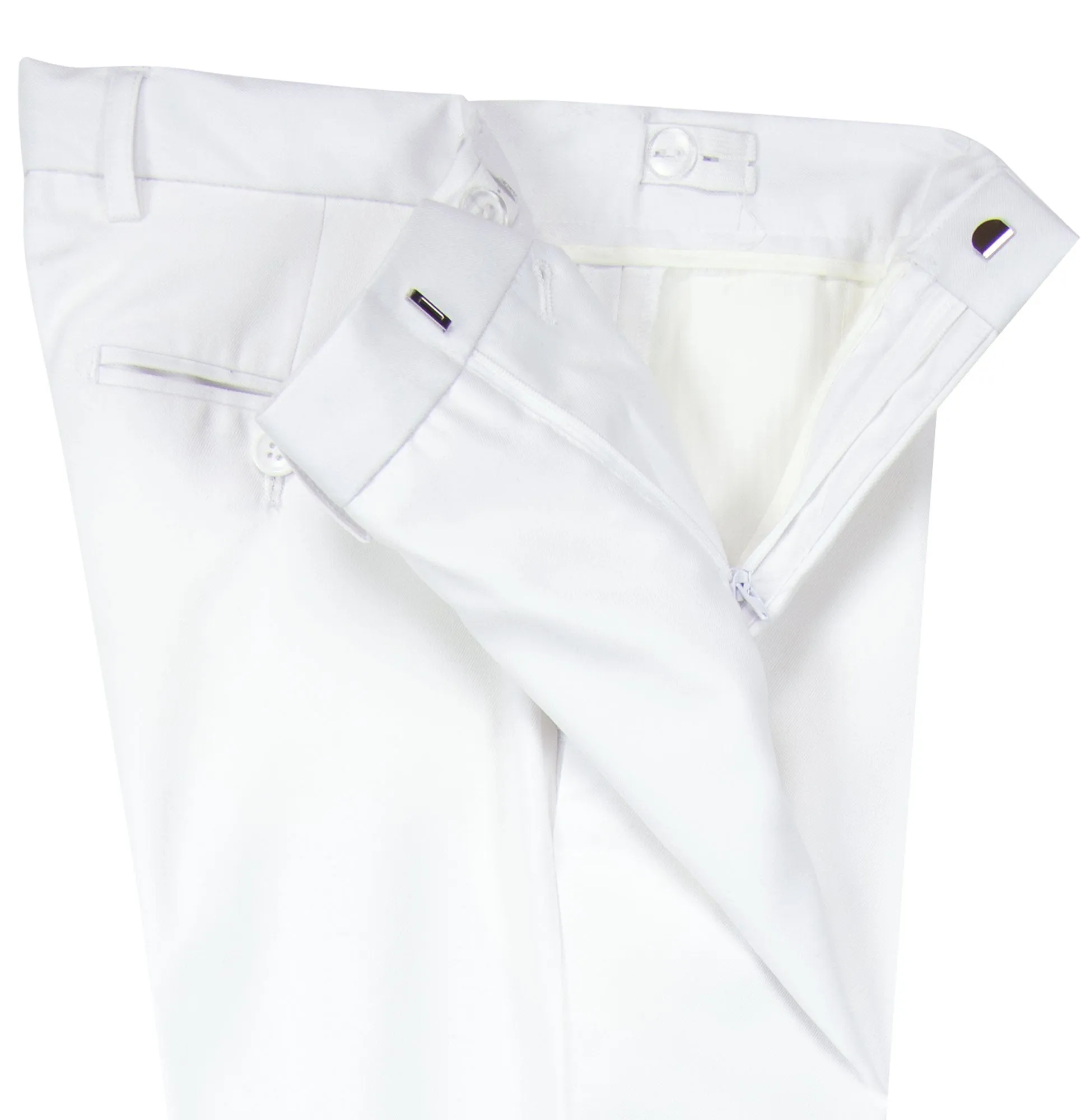 Boys' White-C Flat Front Dress Pants