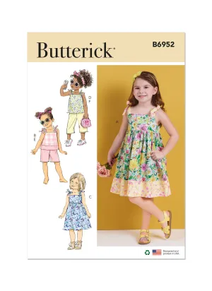 Butterick Pattern B6952 Children's Dresses, Tops, Shorts and Pants