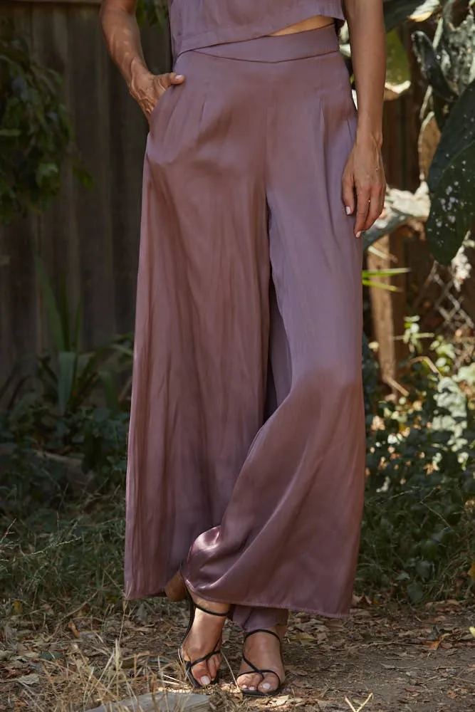 By Together Woven Satin Wide Leg Pants