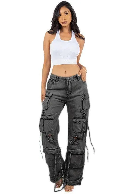 Cargo Style Denim Style Denim Pants