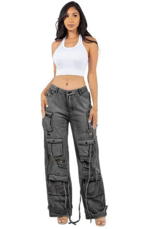 Cargo Style Denim Style Denim Pants