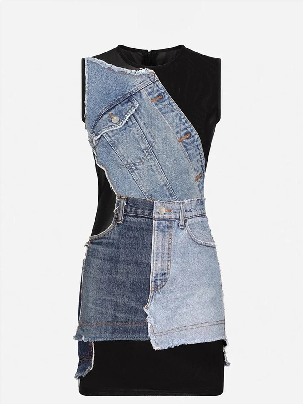 Cayley Denim Sleeveless Pockets Dress