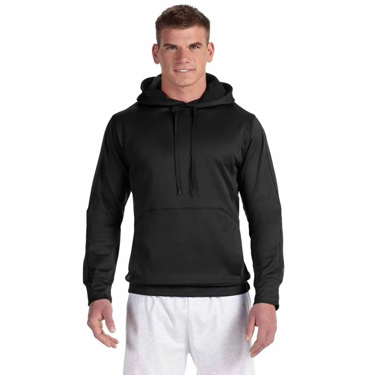 Champion Men's Black/Black Performance 5.4-Ounce Colorblock Pullover Hood