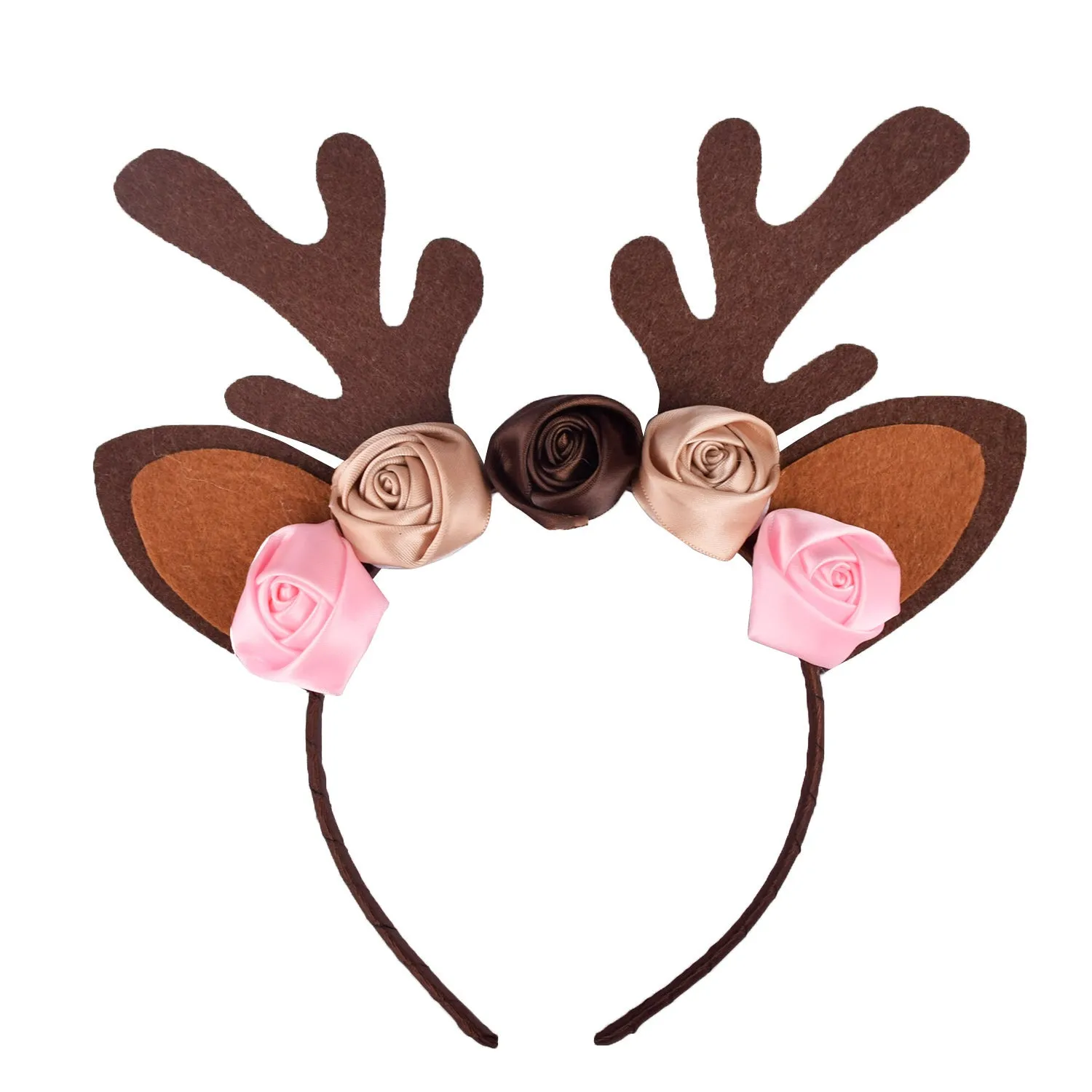 Christmas Girl Elk Dress Rose Headband Tutu Dress Deer Skirt