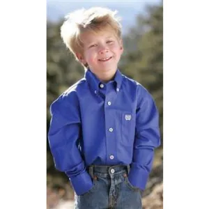 Cinch Boy's (MTW7060028) Solid Long Sleeve Button-Up Shirt - Blue