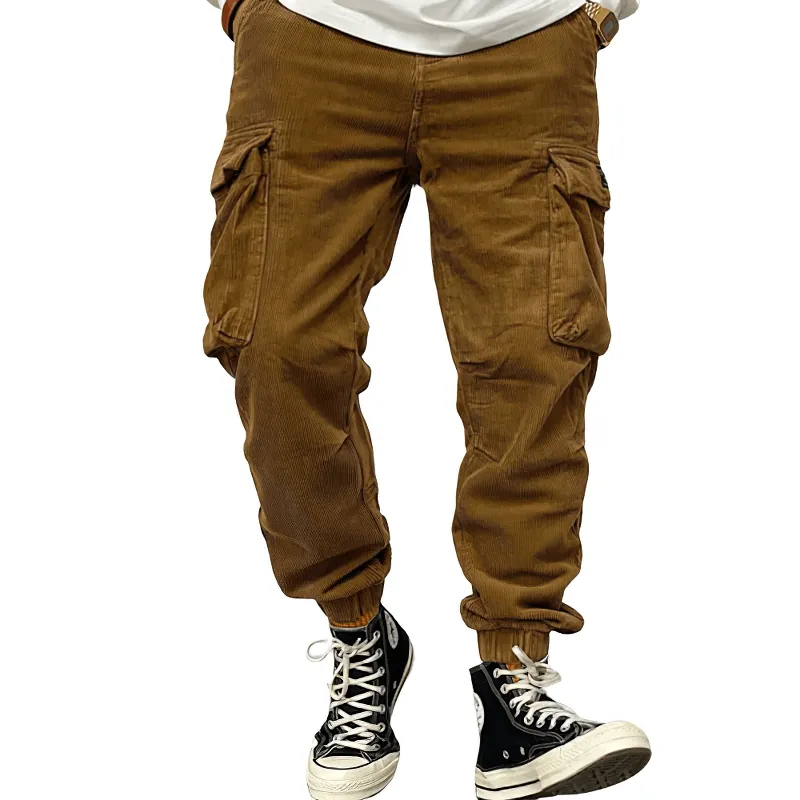 CLEARANCE of Casual Corduroy Cargo Pants in Two Colors / Stylish Male Trousers - US