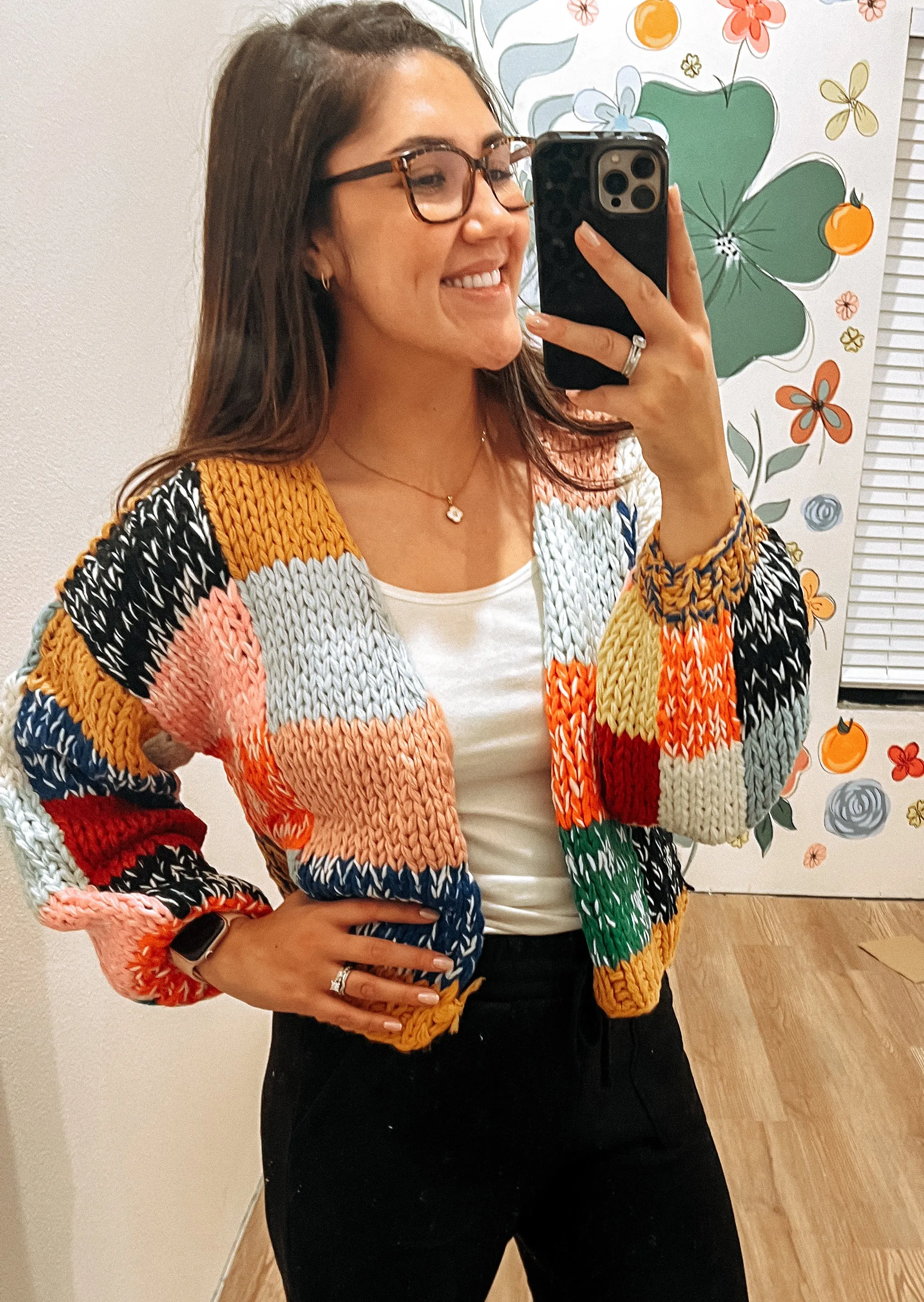 Colorblock Sweater Cardigan