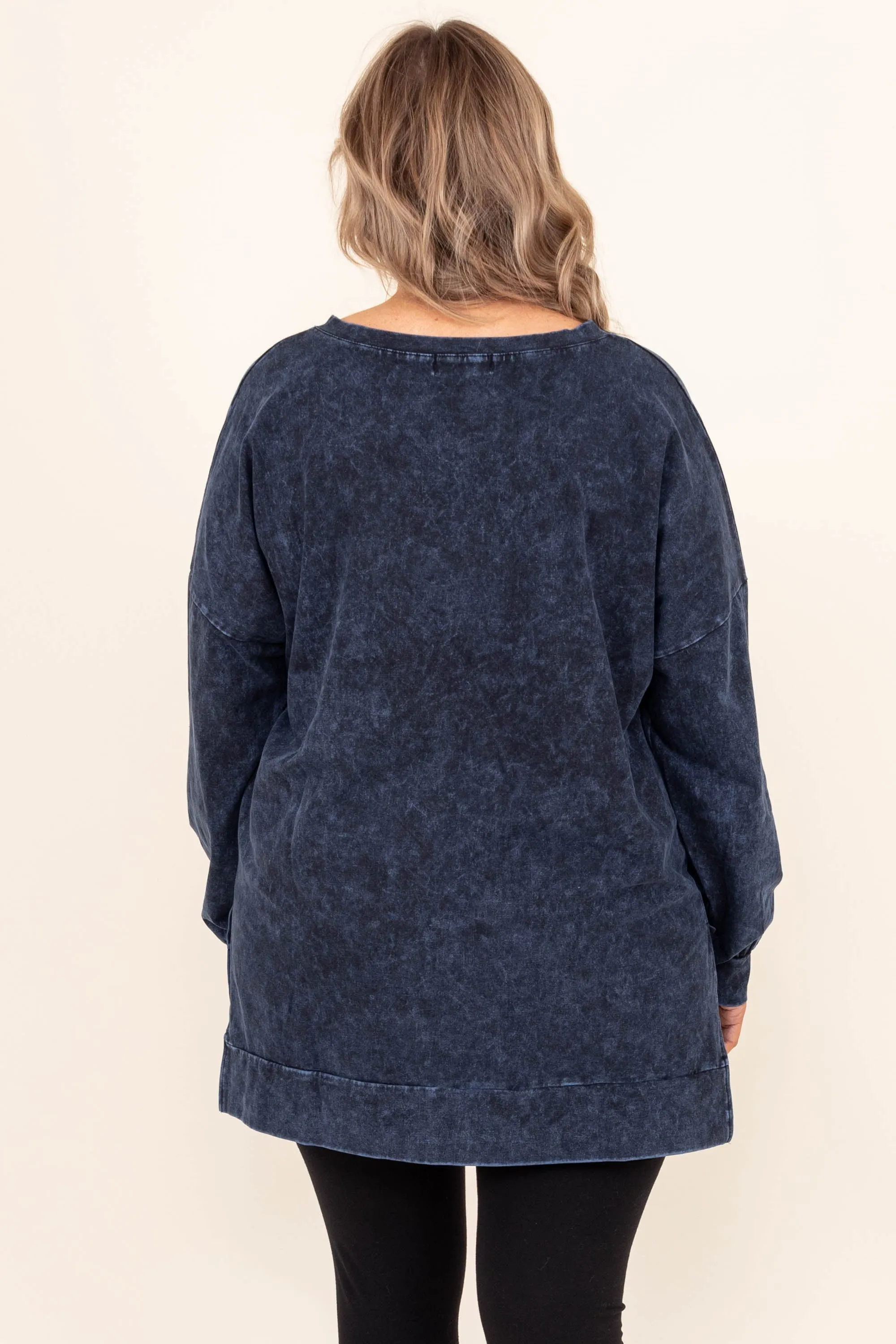 Come On Over Pullover, Blue Gray Mineral Wash