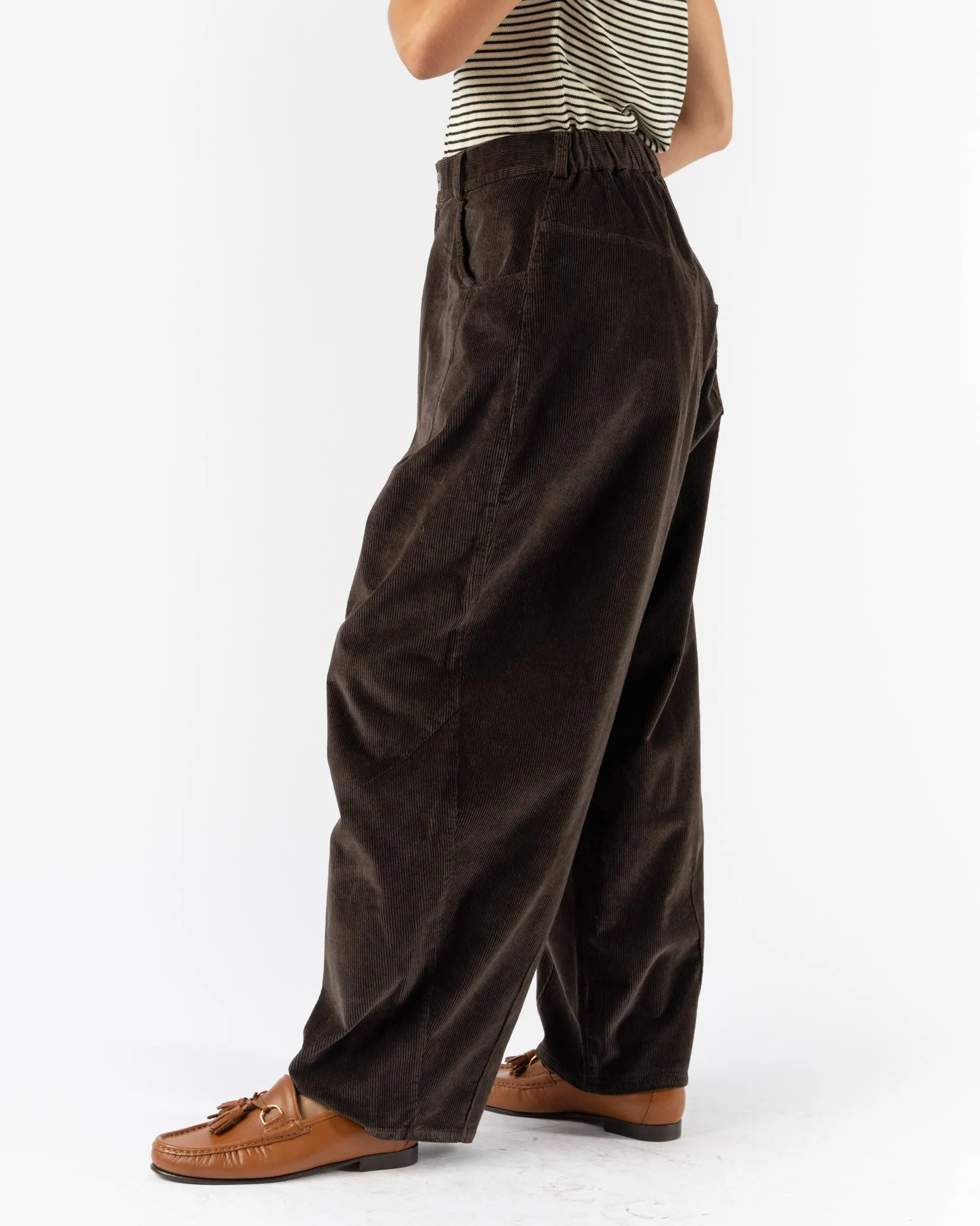 Cordera Corduroy Baggy Pants in Brown