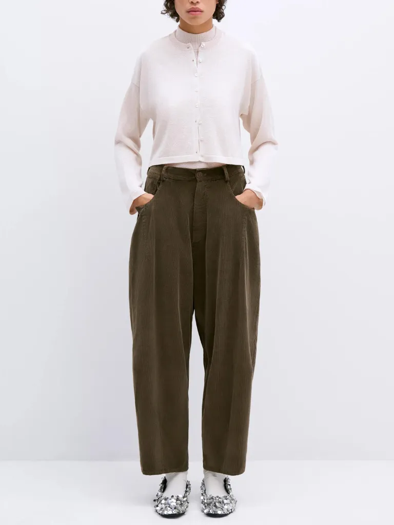 Corduroy Baggy Pants - Moss