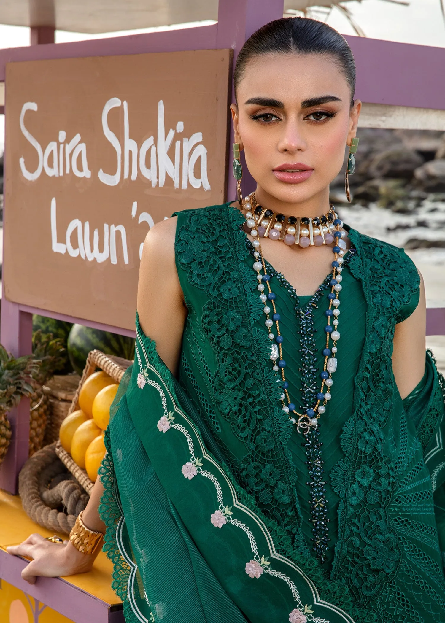 Crimson X Saira Shakira Luxury Lawn 2024 – Ulysses - Seaweed