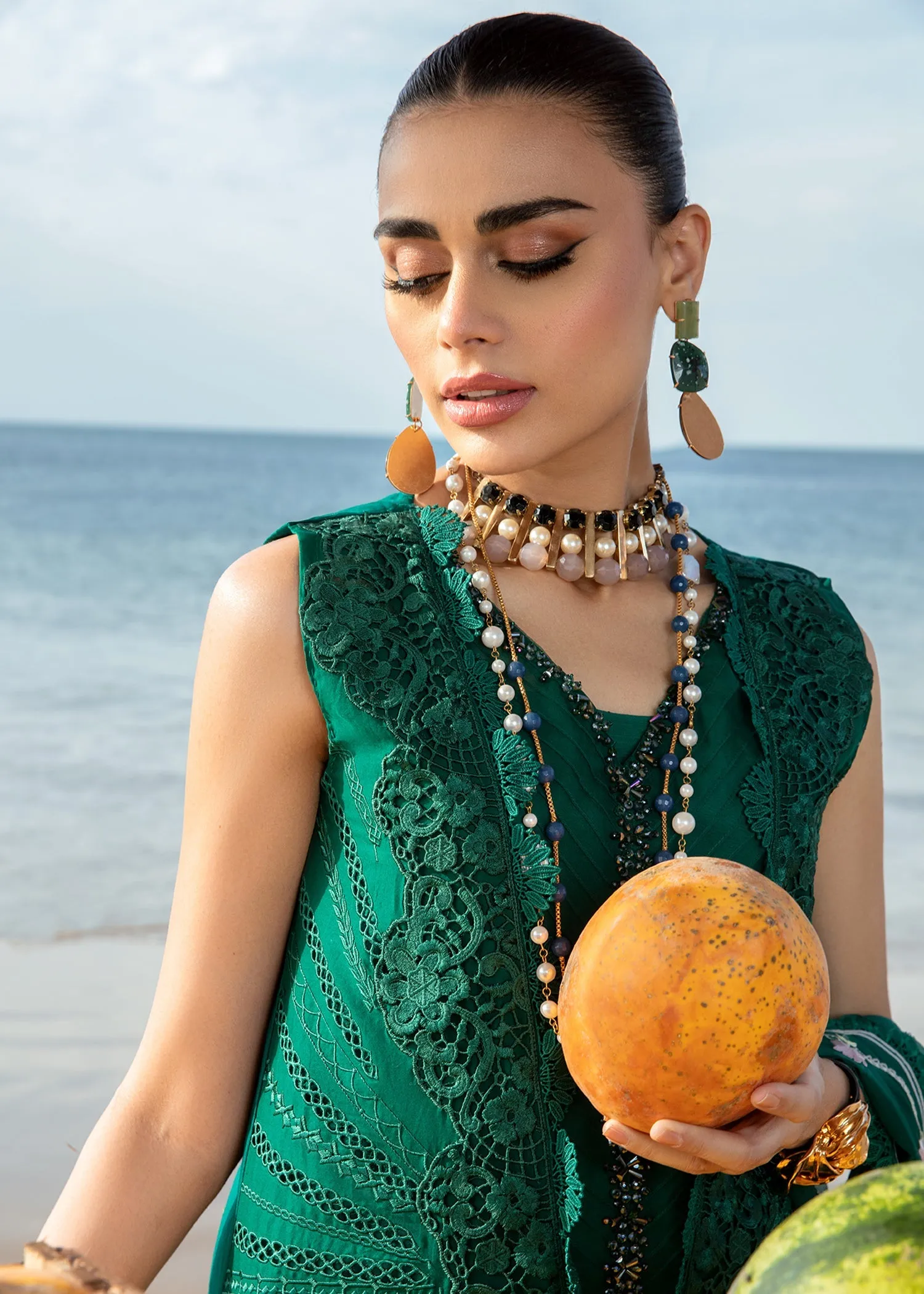 Crimson X Saira Shakira Luxury Lawn 2024 – Ulysses - Seaweed