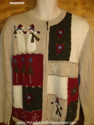 Cute 2sided Snowman Themed Xmas Sweater