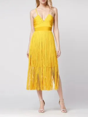 Dayn Sleeveless Tassel Slim Mini Dress