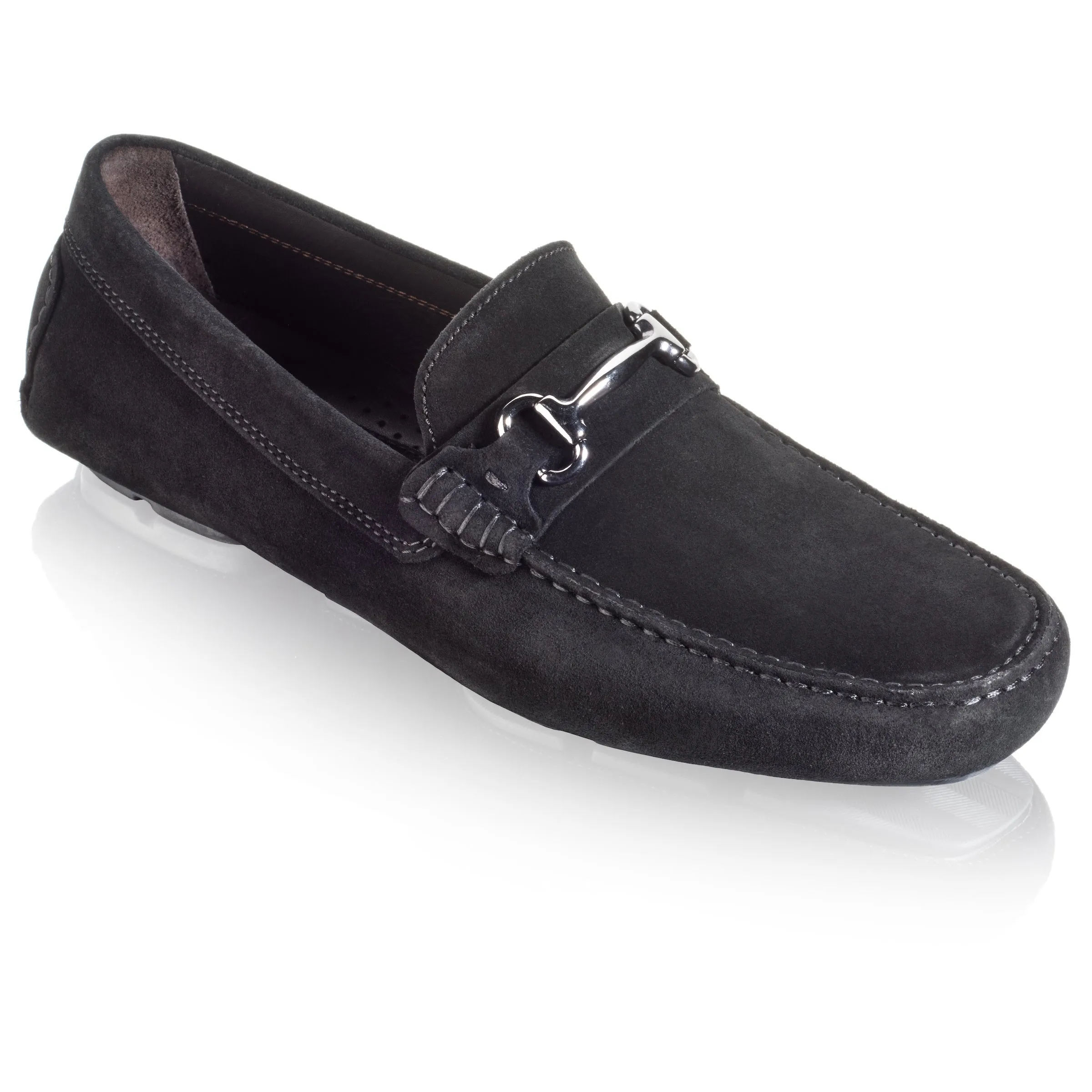 Del Amo Black Suede Driving Shoe