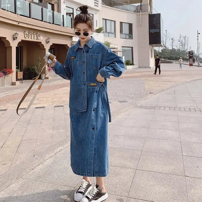 Denim Shirt Dress Long Sleeve Dress denim button up dress