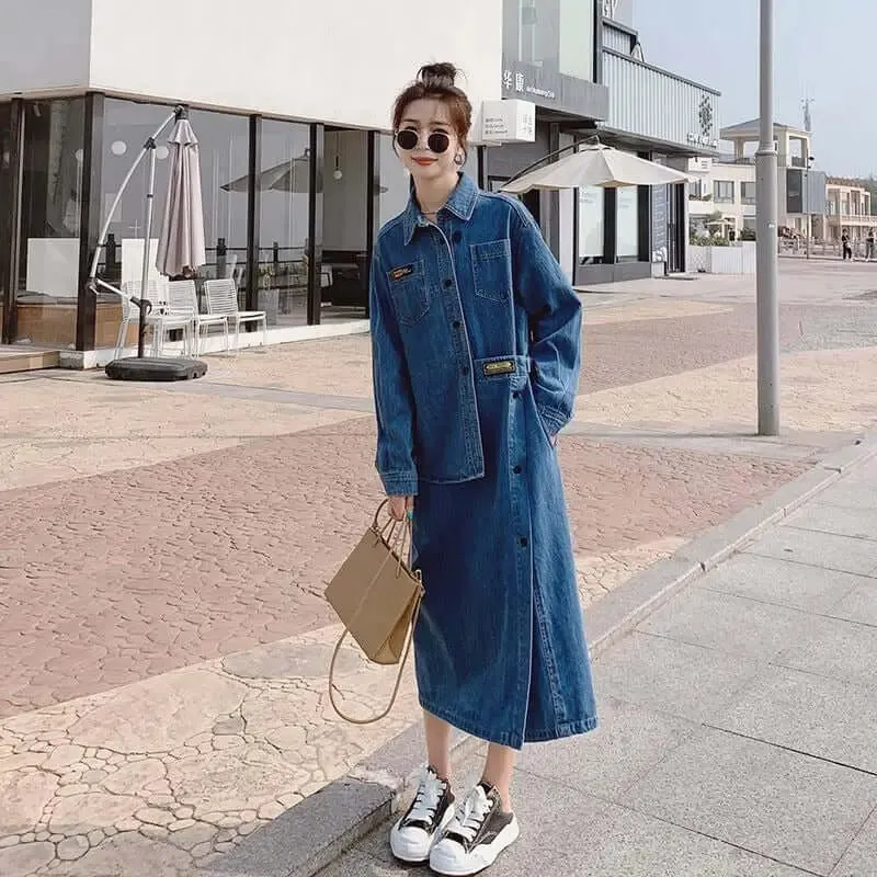 Denim Shirt Dress Long Sleeve Dress denim button up dress