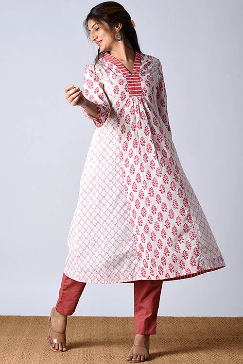 Dharan "Aman kurta" White Block Printed Kurta