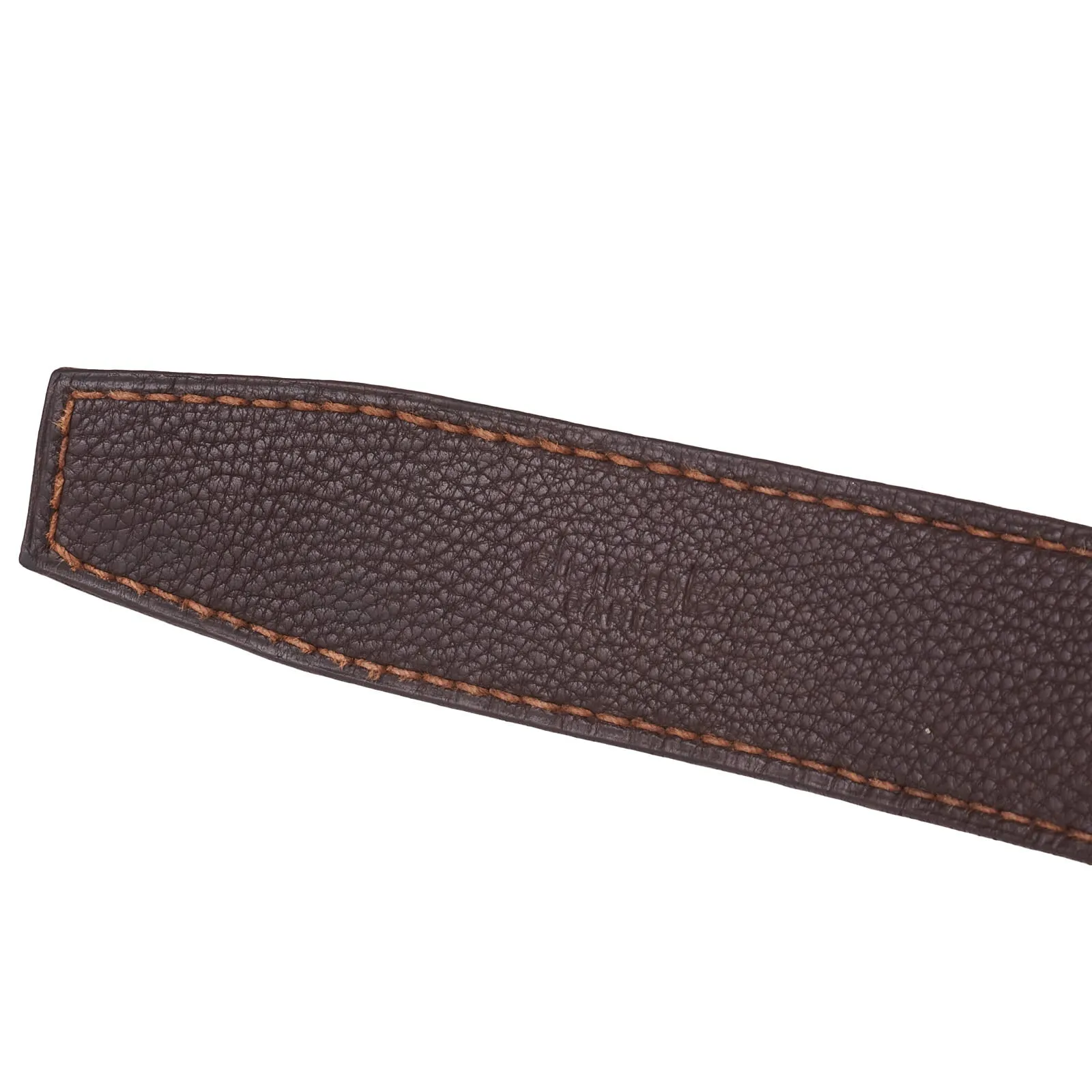 DURET Paris Chestnut Suede Calf Leather Belt with Gold Alpha Buckle 37" 95cm